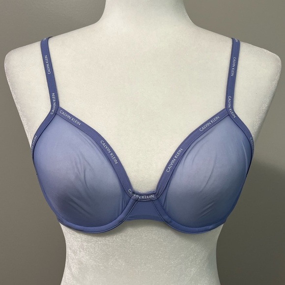 Calvin Klein Sheer Marquisette Lace Unlined Demi Bra - Picture 1 of 9